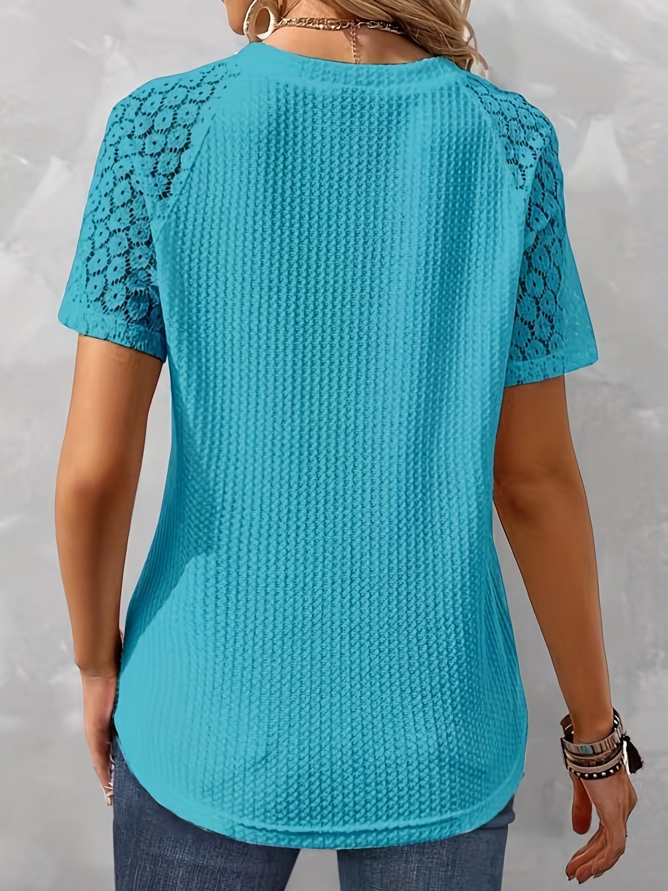 Gestructureerd T-shirt met korte mouwen voor dames