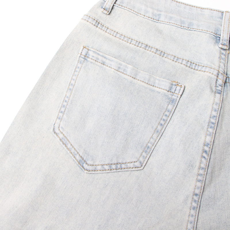 Gedraaide jeans met hoge taille voor dames
