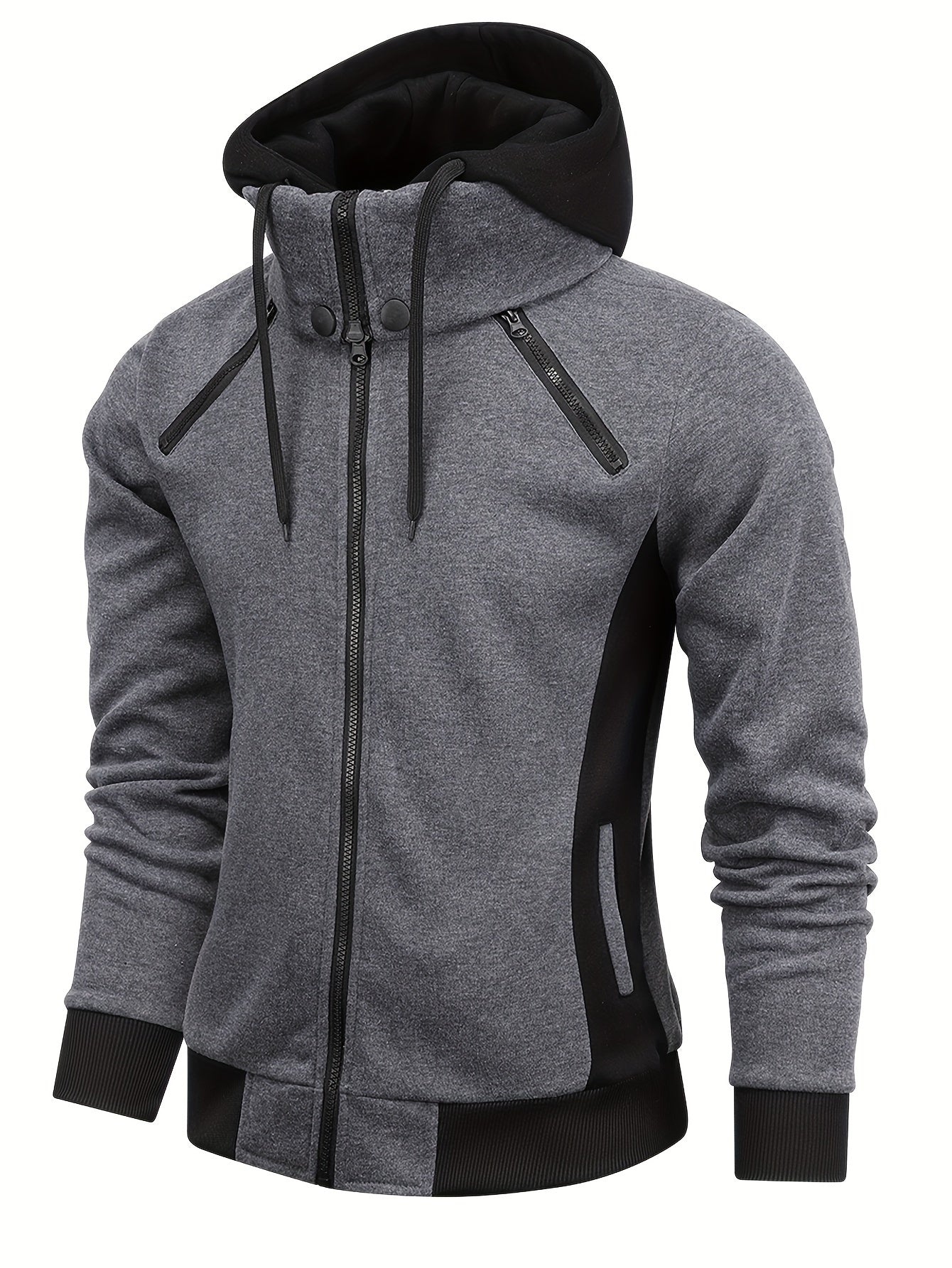 Hoodie met hoge kraag