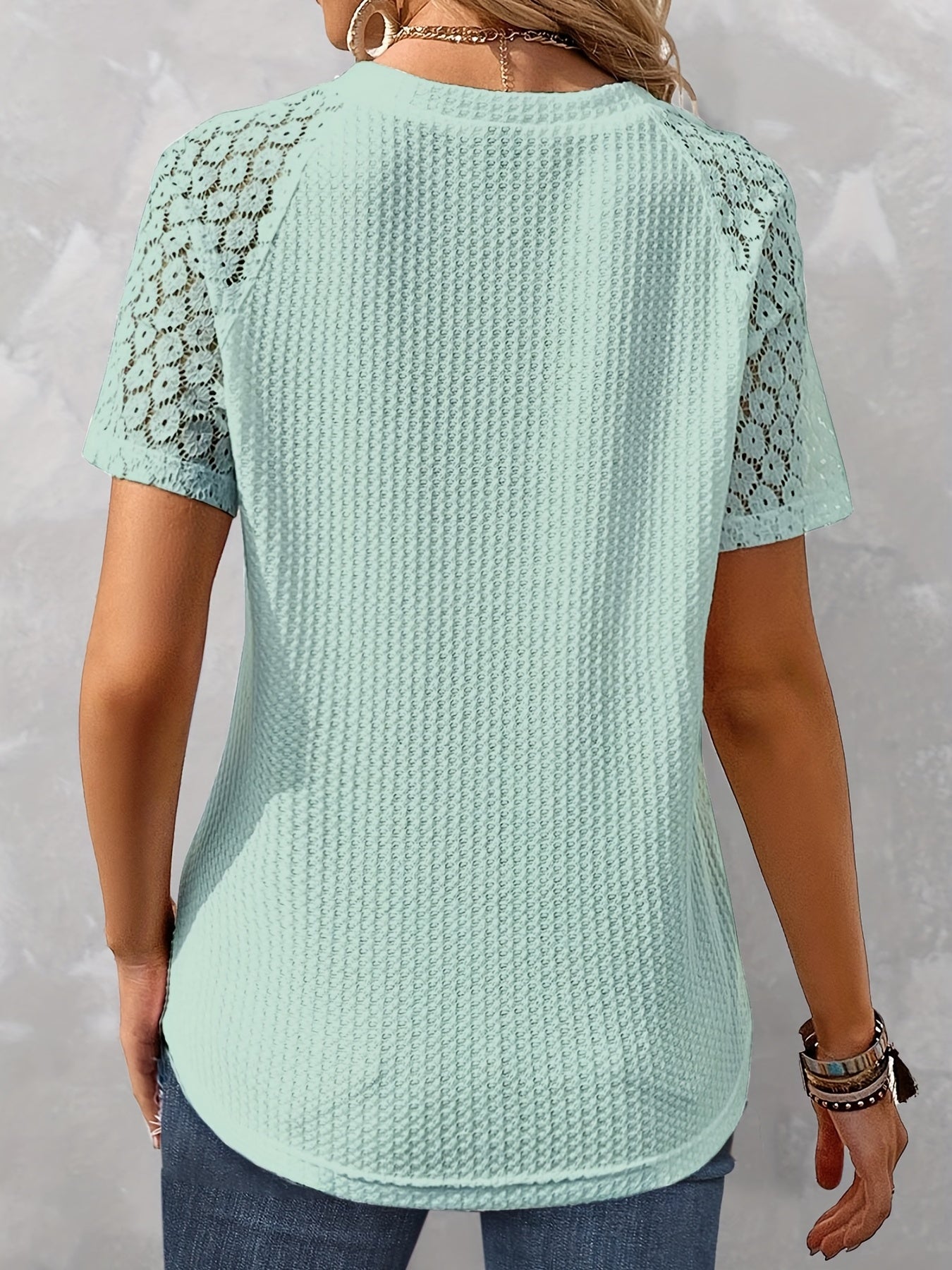 Gestructureerd T-shirt met korte mouwen voor dames