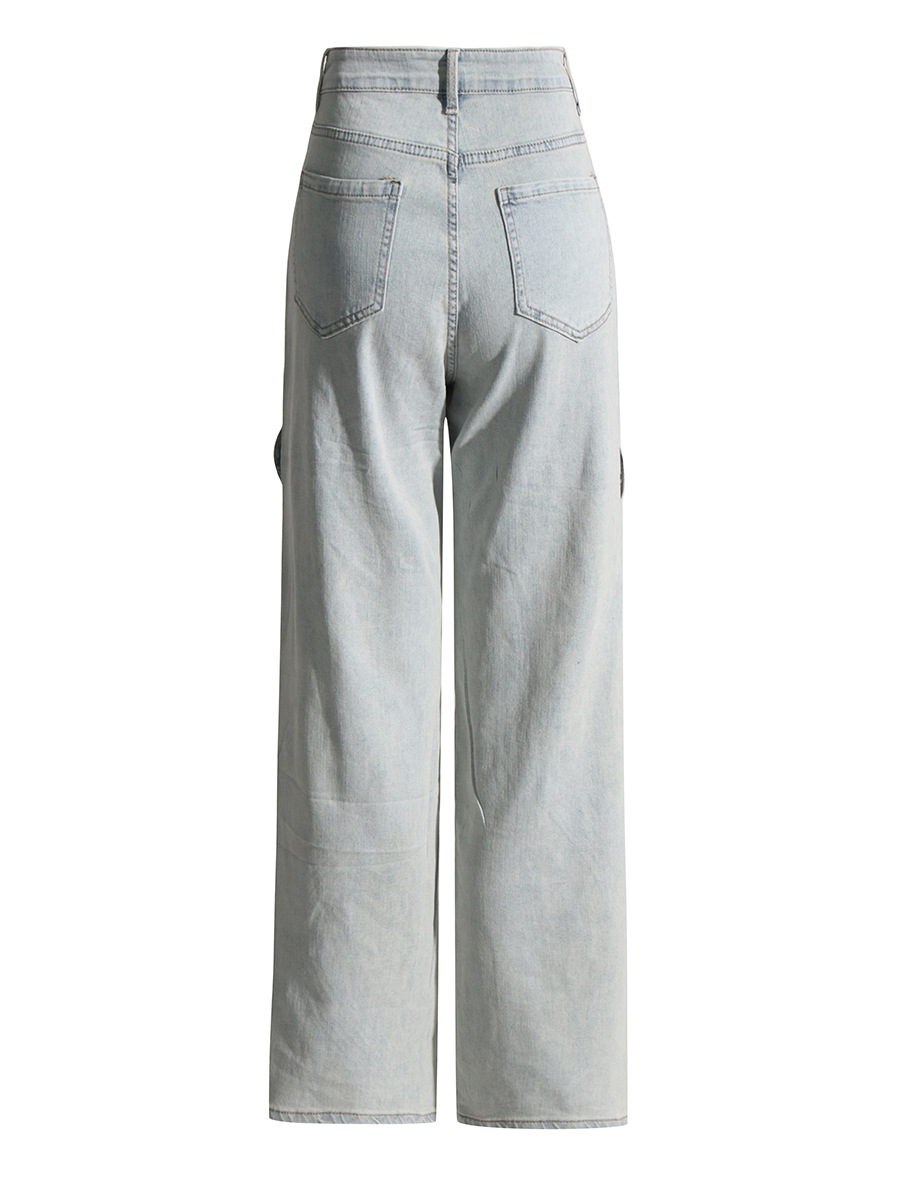 Gedraaide jeans met hoge taille voor dames