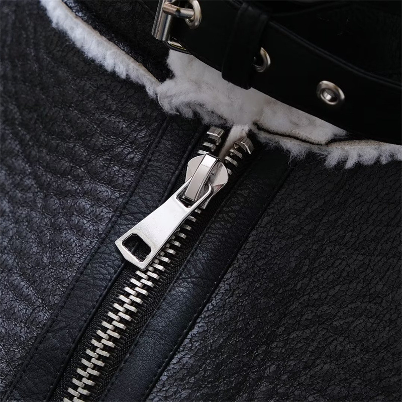 Zwart vest met bont voor dames