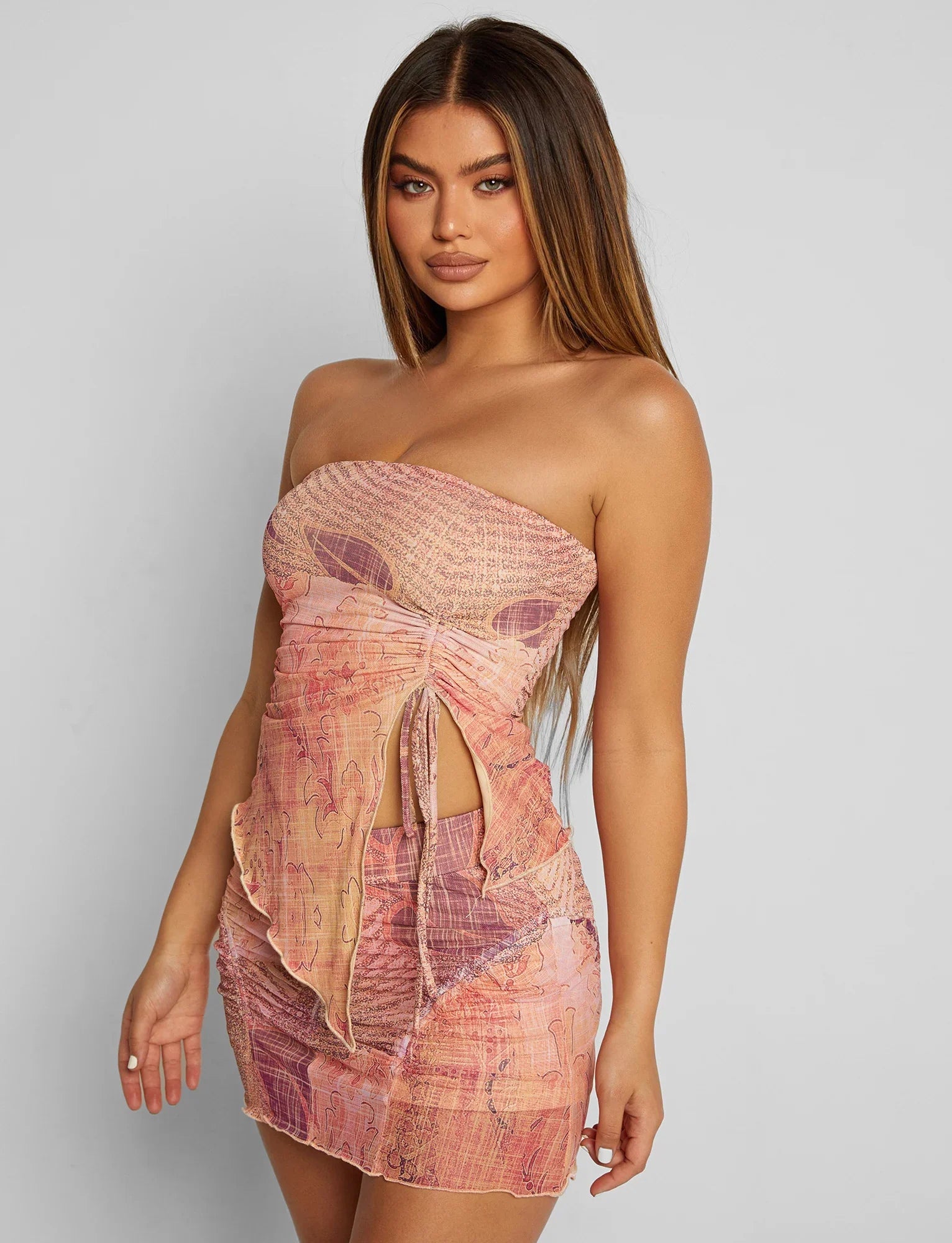 Grunge gebloemde top met rok