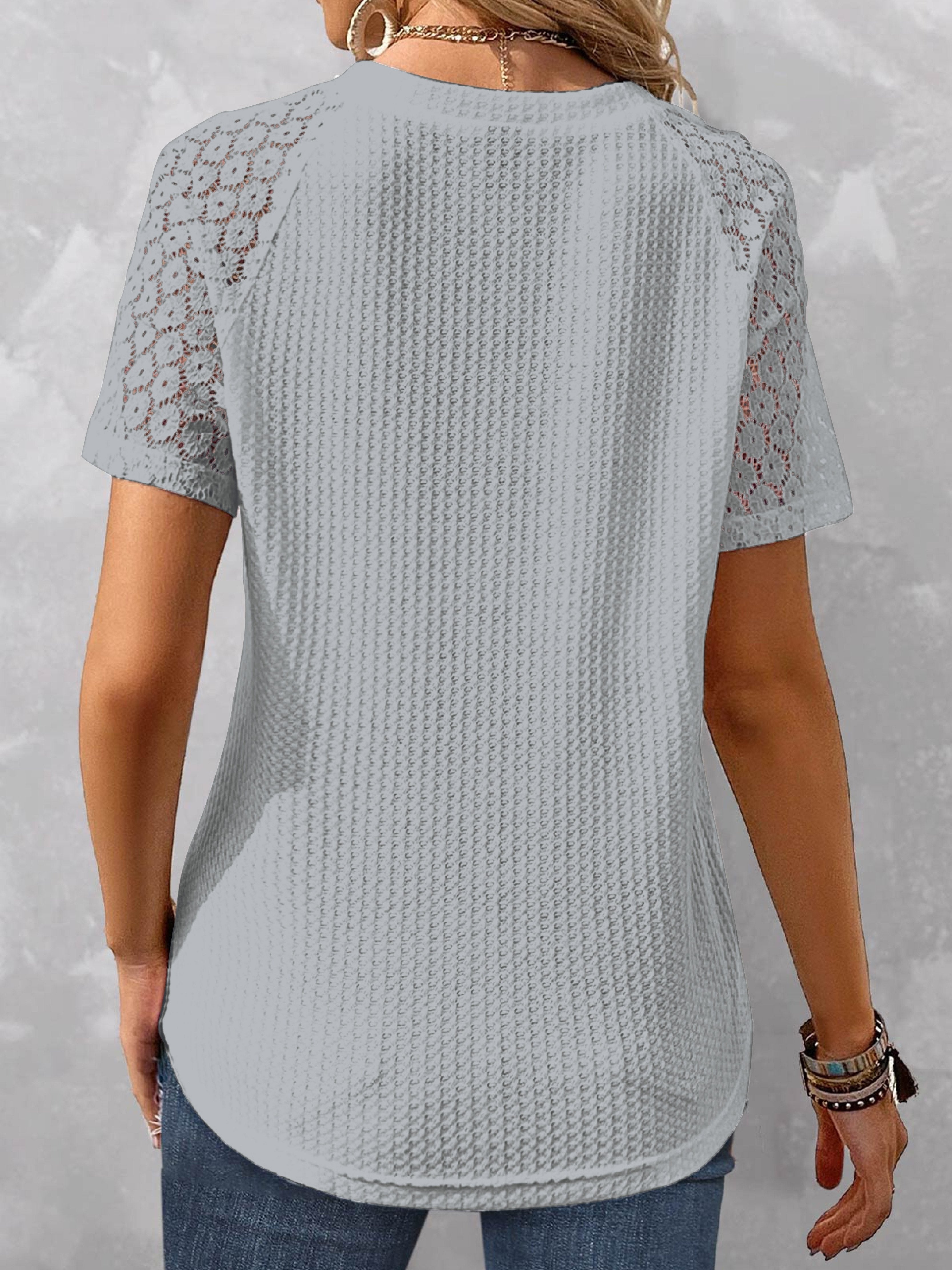 Gestructureerd T-shirt met korte mouwen voor dames