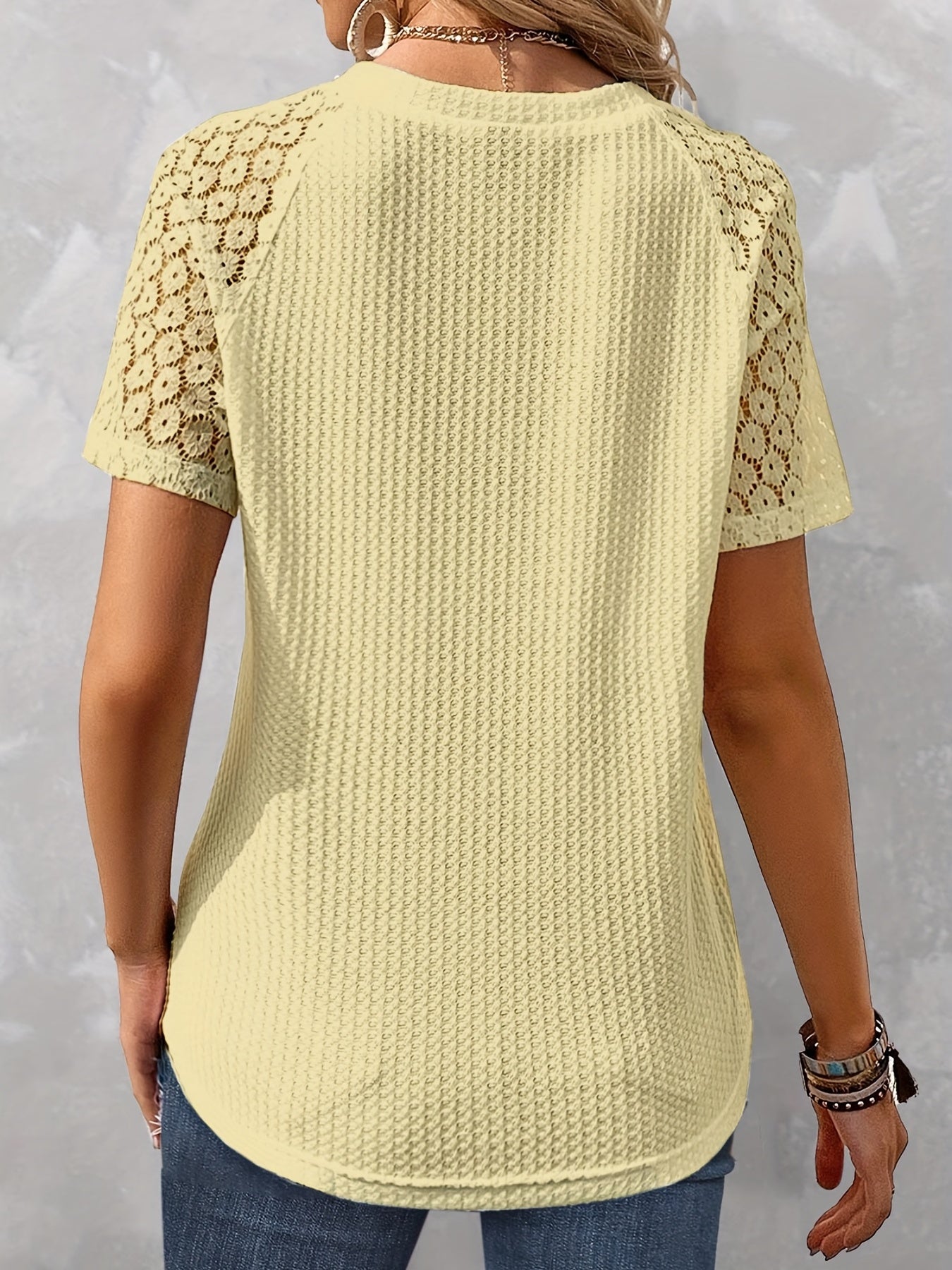 Gestructureerd T-shirt met korte mouwen voor dames