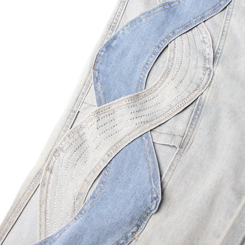 Gedraaide jeans met hoge taille voor dames