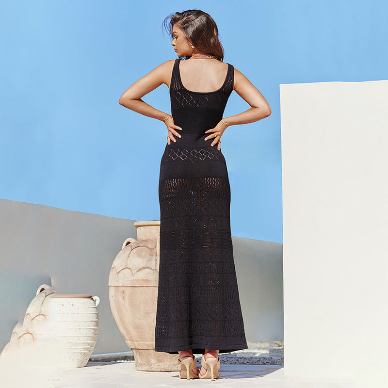 Strand Gebreide Maxi Jurk